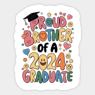 Proud Brother of a 2024 Graduate Senior Class Graduation Shirts for Family Party Sticker